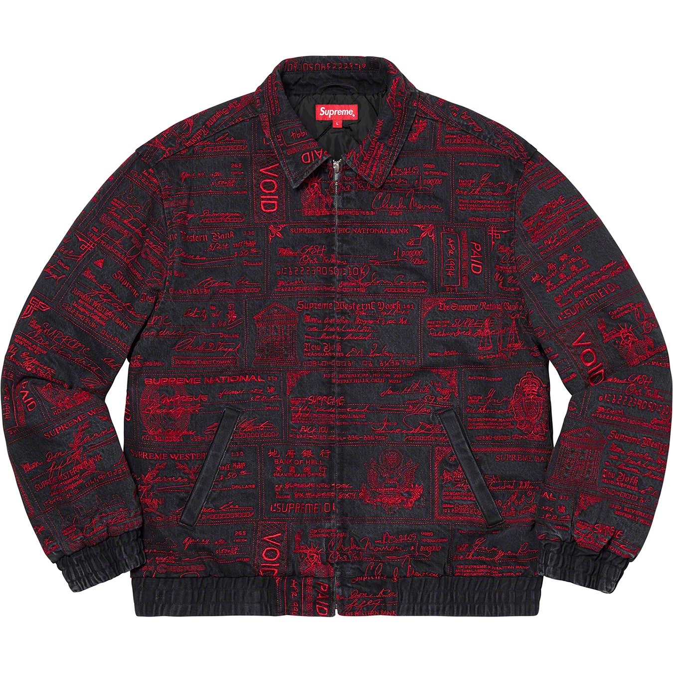 Checks Embroidered Denim Jacket view 3